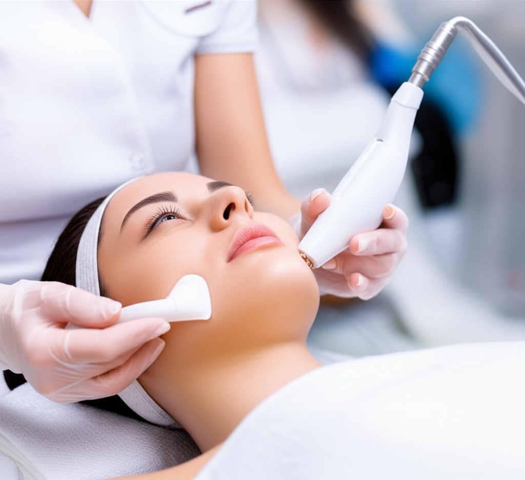 Photo, ultra realistic, Hidrofacial: Must-Have Rejuvenation for Radiant Skin. Editorial style, natur